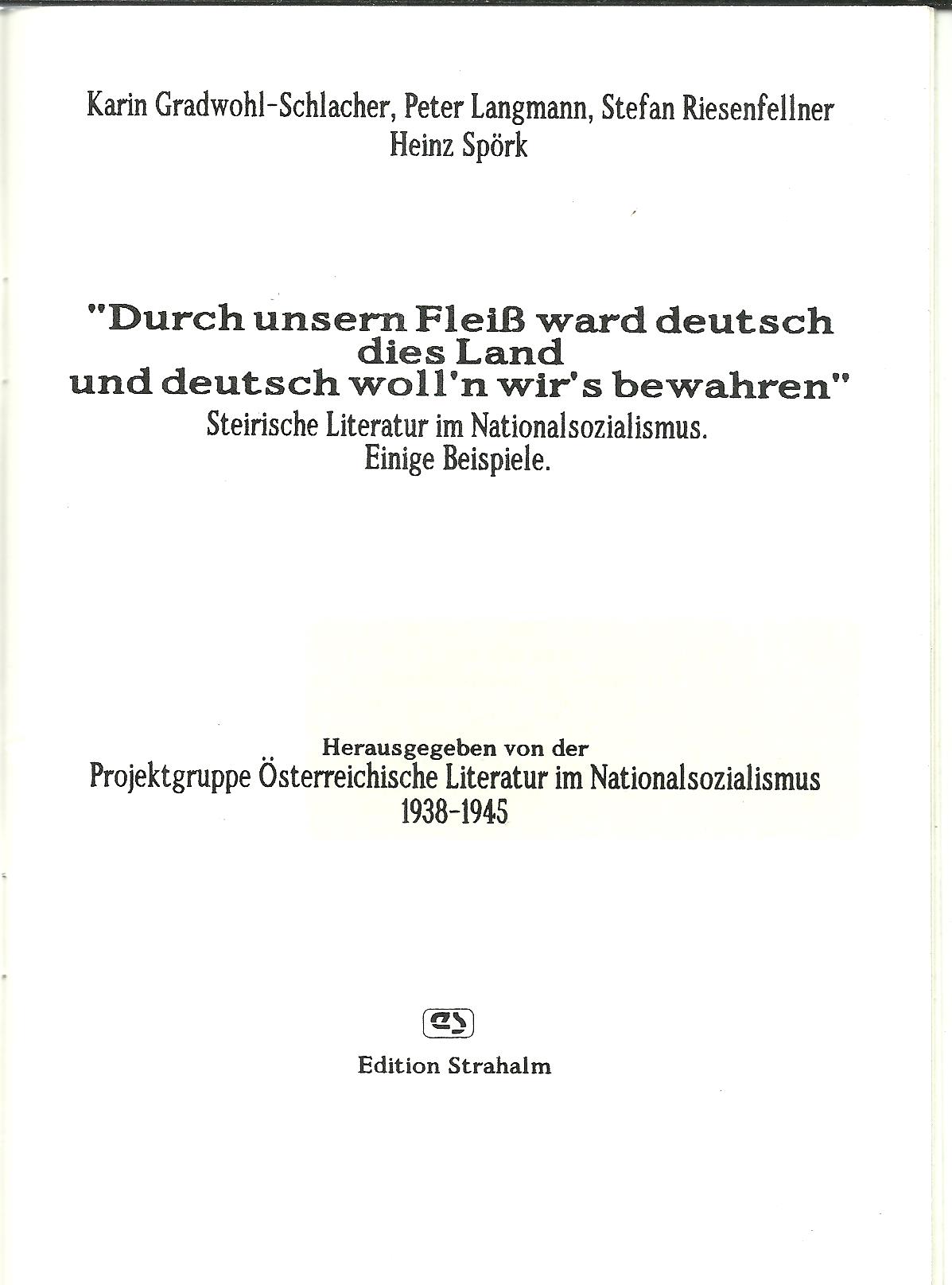 Steirische Literatur im Nationalsozialismus