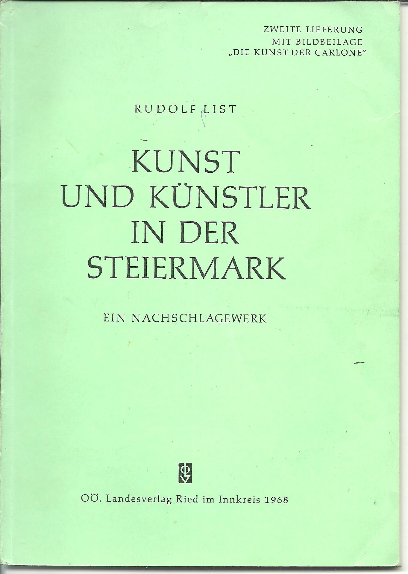 Kunst und Künstler in der Steiermark 2.Lieferung