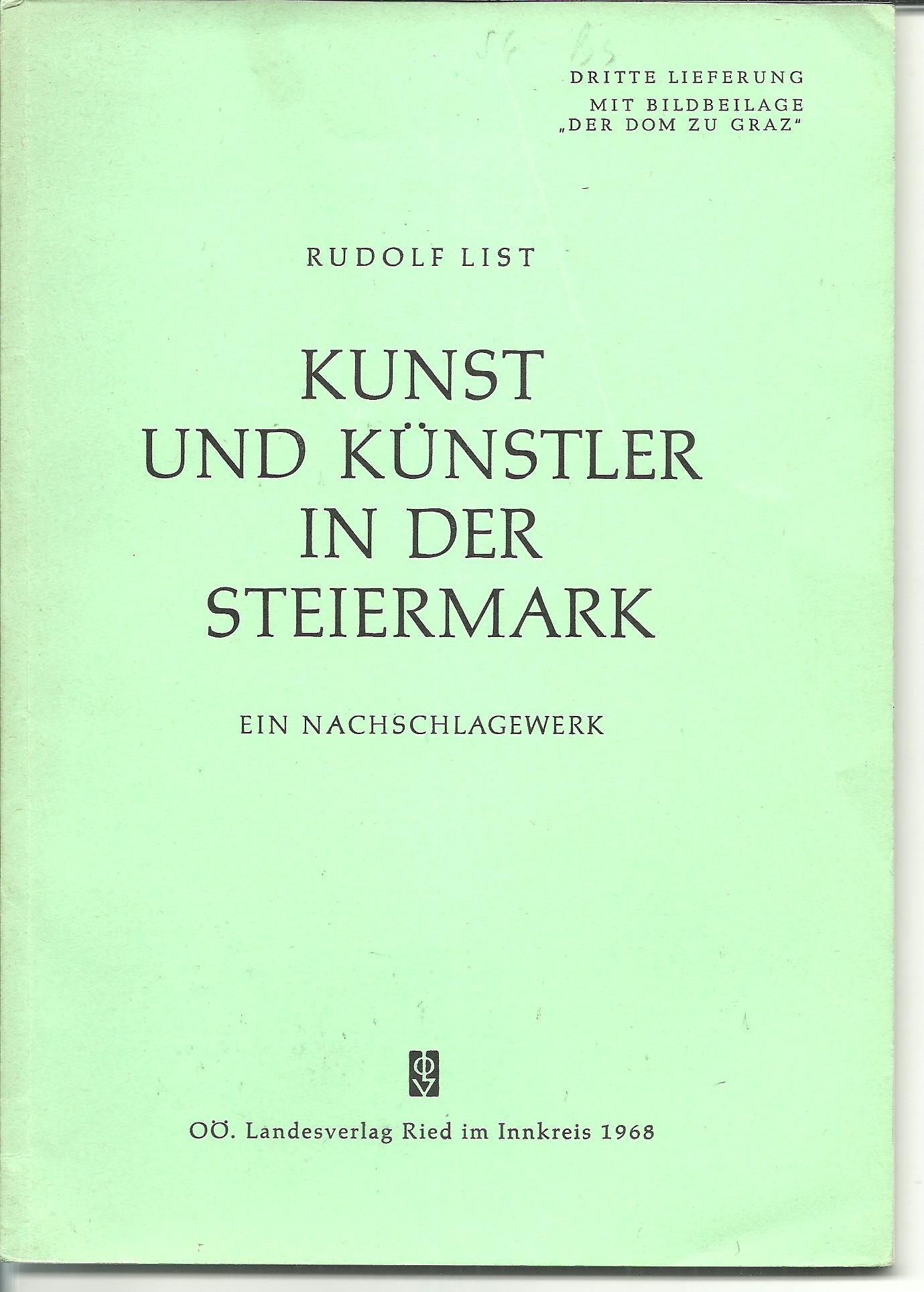 Kunst und Künstler in der Steiermark - 3.Lieferung mit Bildbeilage der Dom in Graz 
